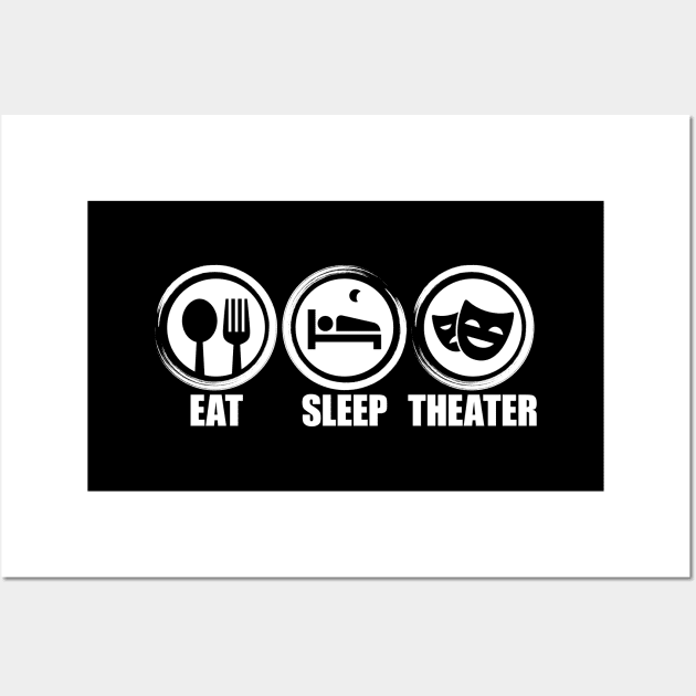 'Eat Sleep Theater' Theater Lover Wall Art by ourwackyhome